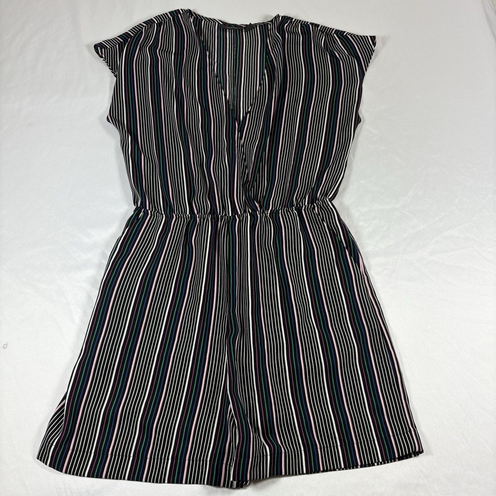 Halogen Size Small Striped One Piece V‎ Neck Romper